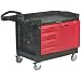 Rubbermaid TradeMaster Structural Foam Service Cart with 4-Drawer and Cabinet, 1 Shelf, Black, 750 lbs Load Capacity
