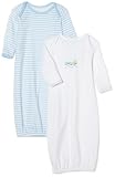 SpaSilk 100% Cotton Lap Shoulder One Size 2-Pack Gown - Boy Stripe Print
