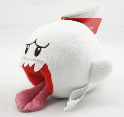 Super Mario Bro White Boo Ghost Soft Plush Doll Stuffed Toy Gift Tongue Cart