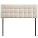 Modway Lily Tufted Linen Fabric Upholstered King Headboard in Ivory
