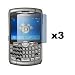 (3-Pack) LCD Custom Fit SCREEN PROTECTOR for RIM Blackberry 8330 CURVE