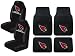 A Set of 4 NFL Universal Fit Front All-Weather Floor Mats and A Set of 2 Universal Fit Seat Covers - Arizona Cardinals