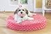 Dog Beds - Pink Plush Round Pet Bed