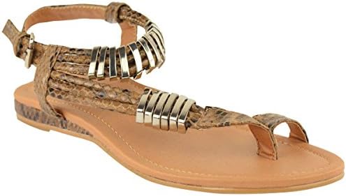 Fashion Thirsty Womens Flat Summer Dress Sandals Ankle Strappy Flip Flops Size 9