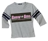 SnowGirl Women Grey Varsity 3/4 Race Shirt - Pink SnowFlake