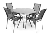 Review IOS Direct 1 x VT1, 4 x VC1 / 106cm Porto Fino Round Glass Table with 4 Reclining Chairs