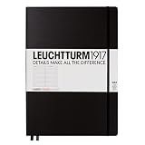 Kikkerland Leuchtturm Black Hard Cover Master Slim Notebook, Ruled, 9 x 12.5 x 0.5-Inches (LBMT11)