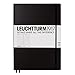LEUCHTTURM1917 - Notebook Hardcover Master Slim A4+ - 123 Numbered Pages for Writing and Journaling (Black, Ruled)