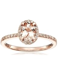 Jewelry: 10k Pink Gold Morganite and Diamond Ring (1/10cttw, I-J Color, I2-I3 Clarity), Size 7 - Amazon Collection