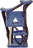 Quad A-Frame on Cradle Base Rustic Cat Tree : Color GREEN : Leg Covering SISAL ROPE ON TWO LEGS : Size 3 CRADLES, 1 A-FRAME