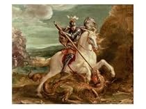 St. George Slaying the Dragon Giclee Poster Print by Hans von Aachen, 16x12