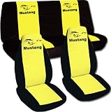 1990 Mustang GT seat covers. Front set of seat covers. Seperate headrest included. Black and yellow center seat covers.