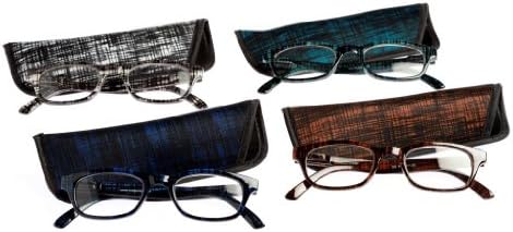 4 Pack of Plaid Reading Glasses +2.00