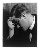 Historic Print (M): [James Joyce, half-length portrait, left profile, with hand to forehead]