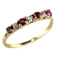 10K Yellow Gold Ruby and Diamond Band Ring