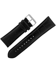 Assorted Watch Strap 25.6mm Alligator Print Black Leather ASRTSTRP7B