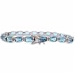 Sterling Silver Bracelet with Simulated Aquamarine CZ