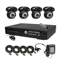CIB R401W500G8401 4CH Network Security Surveillance DVR w/ Four CCD Indoor Do...