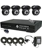 CIB R401W500G8401 4CH Network Security Surveillance DVR w/ Four CCD Indoor Dome Cameras KIT. Eagleeyes Software.