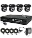 CIB R401W500G8401 4CH Network Security Surveillance DVR w/ Four CCD Indoor Dome Cameras KIT. Eagleeyes Software.