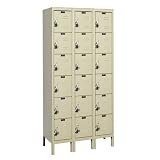 Hallowell 3-Wide Six Tier Ready-Built Stock Locker with Padlock