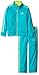 adidas Little Girls' Tricot Zip Jacket and Pant Set, Teal, 6