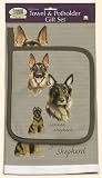 David Kiphuth Dog Breed Kitchen Towel and Potholder Set-German Shepherd