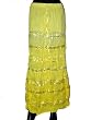 Christ mas Gift- Women's Yellow Color Cotton Skirt With Sequin Embroidered Designer Indian Clothing Size 37 Inches Free Shipping