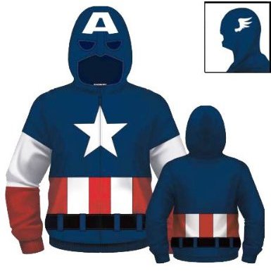  Marvel Universe Captain America Costume Zip Hoodie