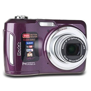 Kodak EasyShare C195 14MP 5x Optical/5x Digital Zoom HD Camera (Purple) - One Touch Sharing!