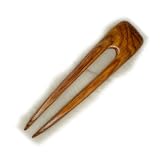 Designs By Baerreis Hand Carved Hair Fork Cocobolo Rosewood - Moderne Style 5.5 Inch Overall Length