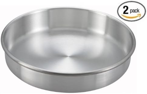(2 Pack) Aluminum Round Cake Baking Pan Set, 8" x 2" Deep