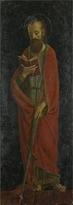 The high quality polyster Canvas of oil painting 'Style of Ambrogio Bergognone-Saint Paul,late 15th century' ,size: 30x83 inch / 76x212 cm ,this Reproductions Art Decorative Prints on Canvas is fit for Hallway artwork and Home artwork and Gifts