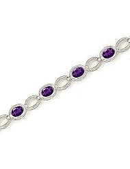 14kt Yellow Gold Oval Amethyst Bracelet.