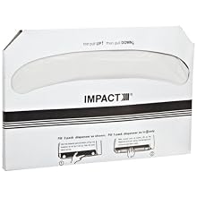 Impact 1150 Toilet Seat Cover, 15" Length x 10-1/2" Width x 1" Height, White (Case of 5000)