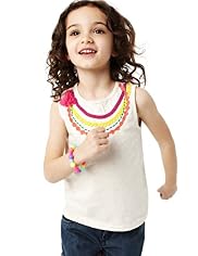 Pure Cotton Floral Appliqué Vest Top