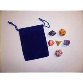 Dice Assortment: Gaming Dice. 6 Die Assortment Perfect for D&D, Dungeons and Dragons and Games. Each Die is Different. You Get ONE D4 D6 D8 D10 D12 D20. Colors and Designs Vary. FREE DICE BAG!