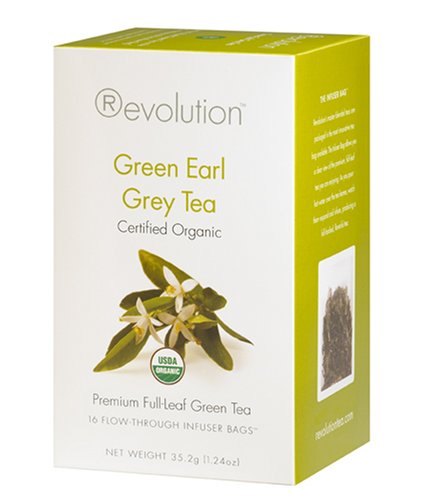 Revolution Tea, Green Earl Grey (Certified Organic), 16 Flow-through Infuser Bags in a... by Revolution Tea