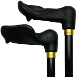 Unisex Adjustable Palm Grip Cane Black Aluminum Shaft, Black Handle  Affordable Gift for your Loved One! Item #DHAR 50808