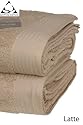 Pair of JUMBO LATTE Prestige 'Luxor' Egyptian Cotton 650gsm Bath Sheets HUGE SIZE 180cm x 100cm