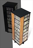 Oak Finish Four Sided Spinner Media Tower By Prepac Furniture