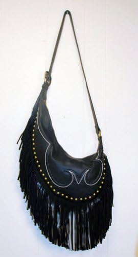 Anna Jo--Black Powder Muzzleload Fringe Purse Cowgirl Western ~ P-1915 Black