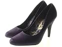 Vintage Look Pumps High Heels Kroko Look Lila (P91n)