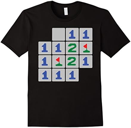 Men's Old School Vintage Minesweeper PC Game Bomb Escape T-Shirt Large Black