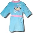 Little Monkey Fleece Robe for toddler Girls in Blue/Pink