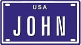 JOHN USA BIKE LICENSE PLATE. OVER 400 NAMES AVAILABLE. TYPE IN NAME" USA PLATE IN SEARCH. YOUR NAME WILL SHOW UP."