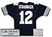 Roger Staubach Dallas Cowboys NFL Hand Signed Authentic Style Away Blue Football Jersey