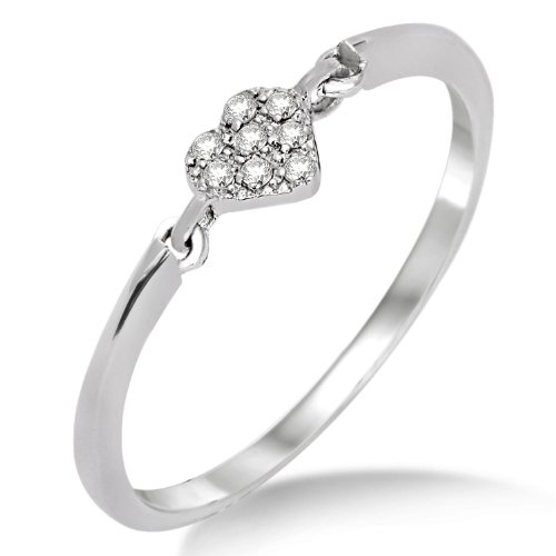Miore  Damen-Ring  375 Wei&szlig;gold Herz mit Brillanten 0,04ct MP9008RP im Preisvergleich 