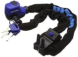 Oxford Hercules Chain Lock with Cloth Sleeve and Quick Release Jubilee Clip Bracket - Black/Blue, 90 x 6 mm