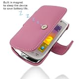 PDair Leather Case for BlackBerry Torch 9810 - Book Type (Petal Pink)